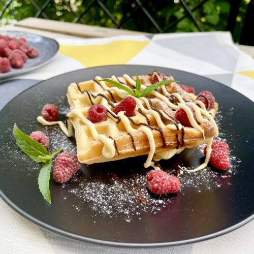 Belgian Waffles with Chocolate Chips