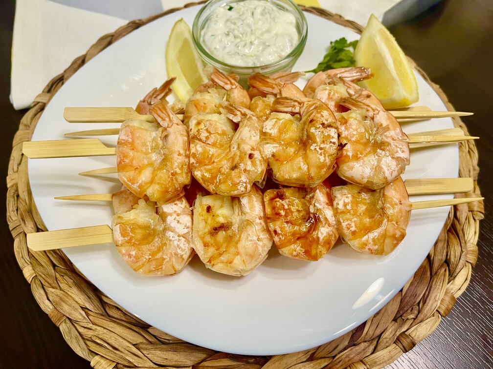 Easy Mediterranean Grilled Jumbo Shrimp
