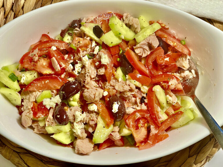 Mediterranean Tuna Salad (MayoFree) Healthy, Keto, GlutenFree Salad