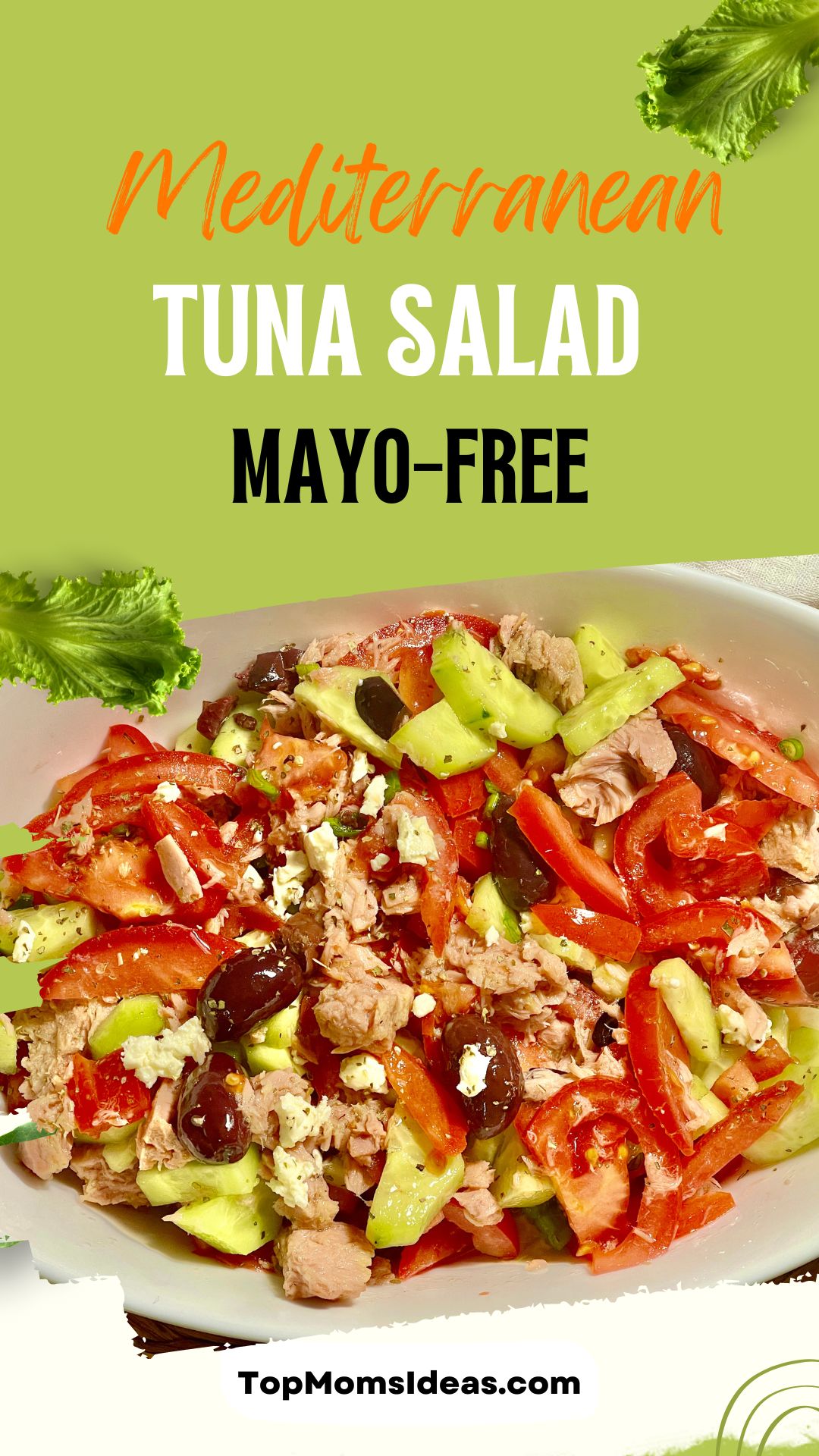 Mediterranean Tuna Salad (MayoFree) Healthy, Keto, GlutenFree Salad
