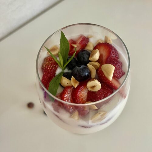 Healthy Summery Berry Dessert in a Glass
