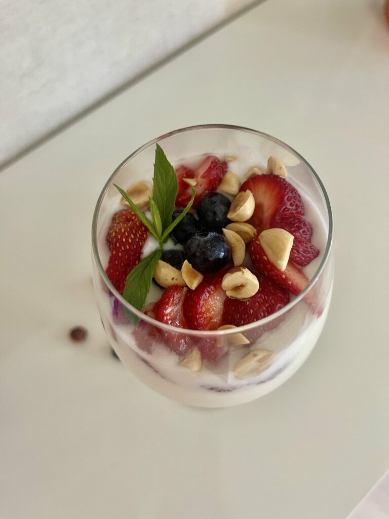 Healthy Summery Berry Dessert in a Glass