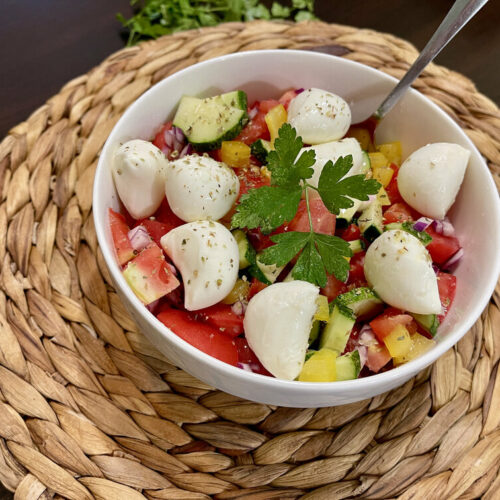 Tomato Cucumber Mozzarella Salad