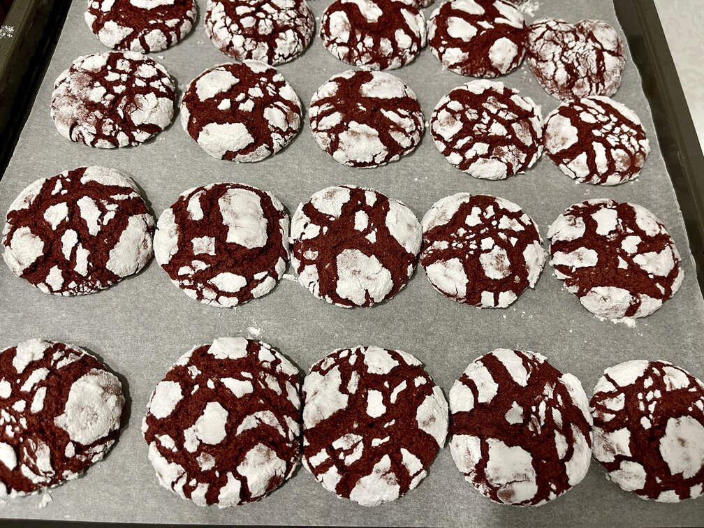 Red Velvet Crinkle Cookies