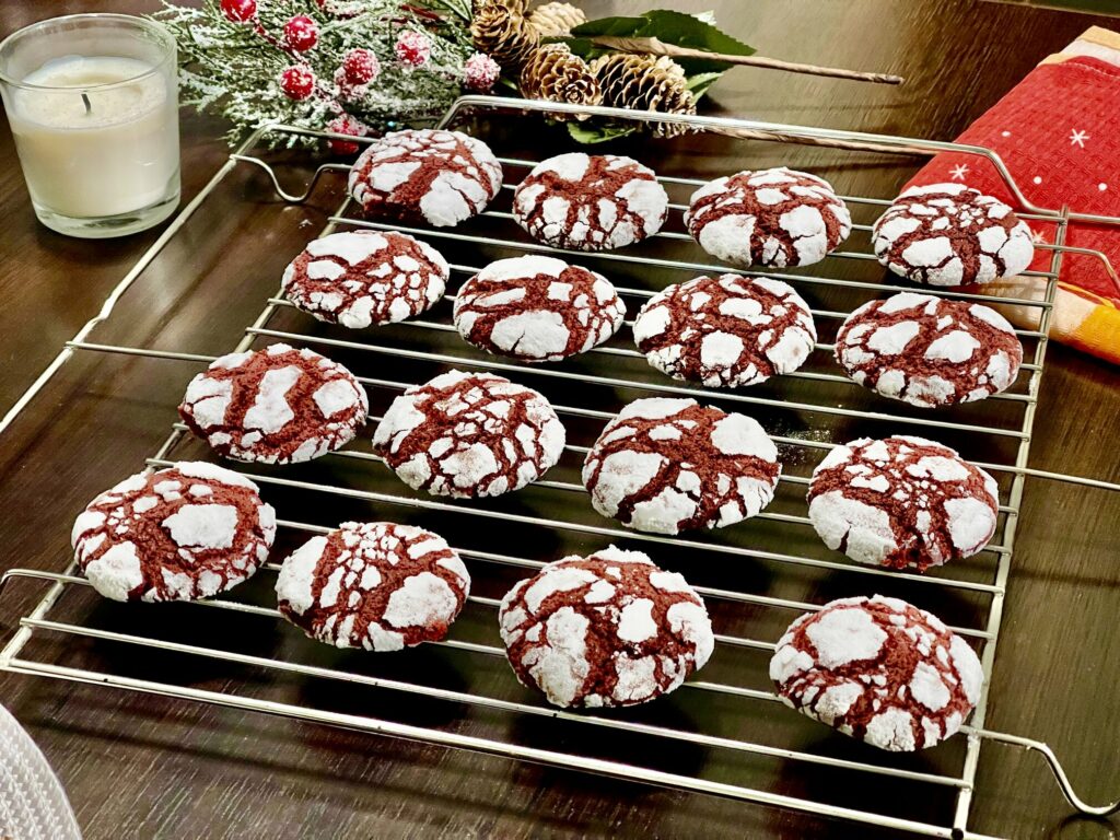 Red Velvet Crinkle Cookies