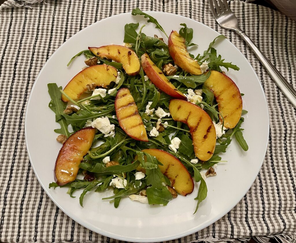 Grilled Peach Arugula Salad