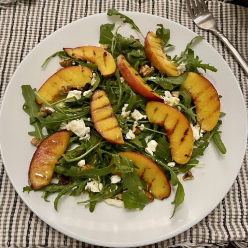 Grilled Peach Arugula Salad