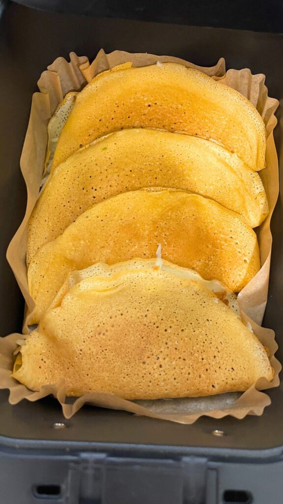 Air Fryer Cheese and Bacon Crepes