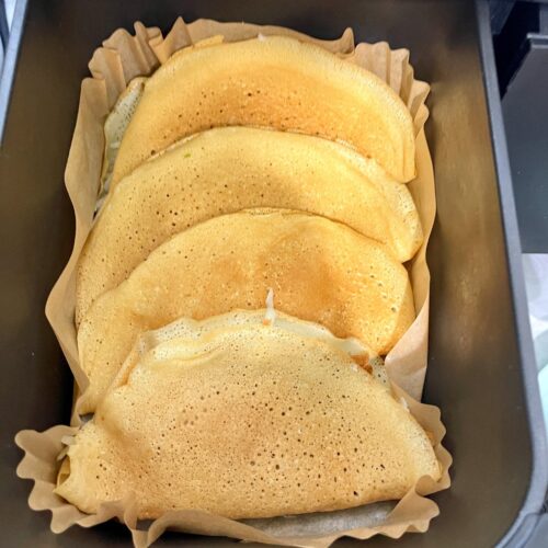 Air Fryer Cheese and Bacon Crepes