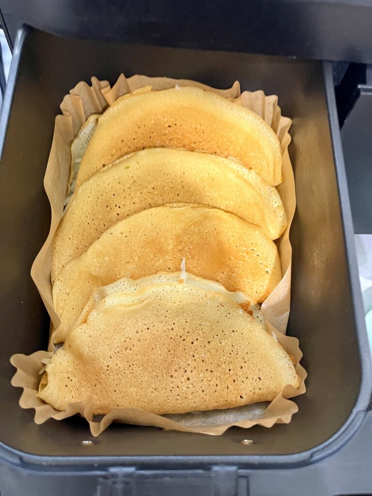 Air Fryer Cheese and Bacon Crepes