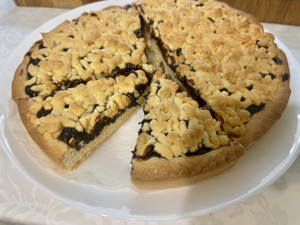 Soft and Buttery Jam Crumb Cake