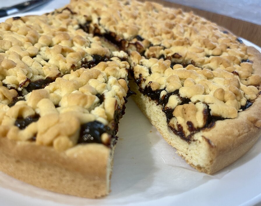 Soft and Buttery Jam Crumb Cake