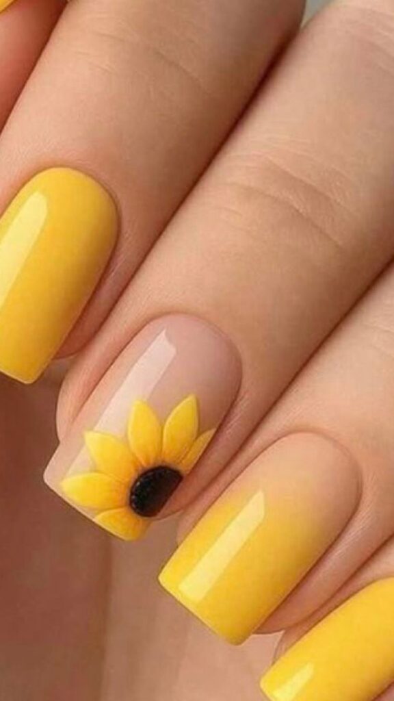 Sunflower Nail Art