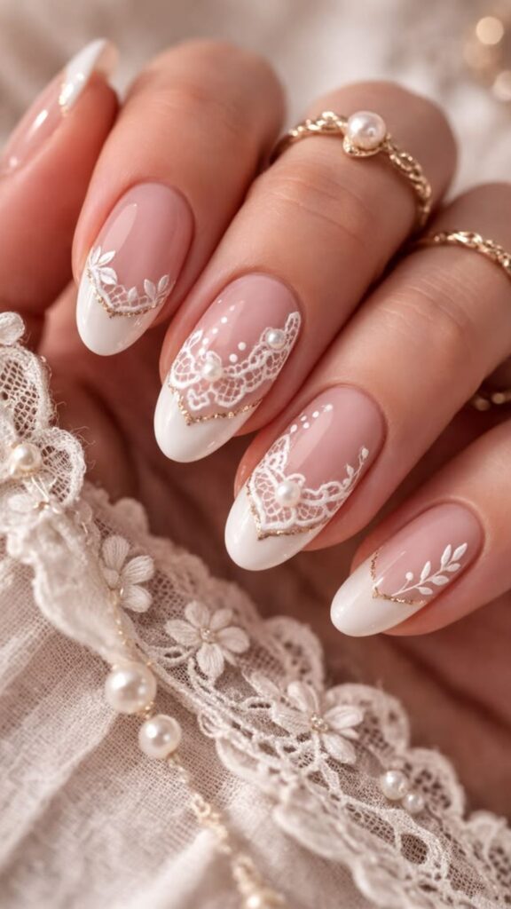 16 Wedding Lace Nail Trends for Brides in 2026