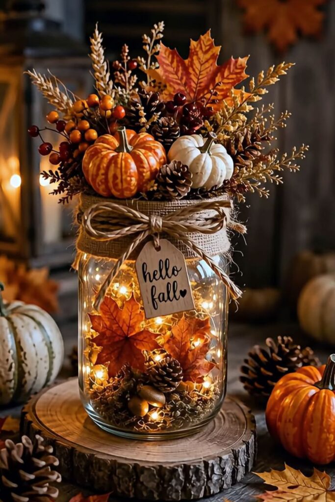 Fall Mason Jar Decoration Ideas