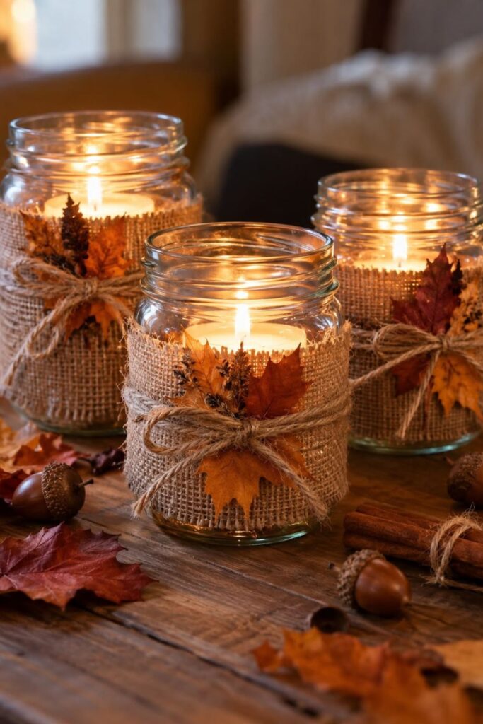 24 Fall Mason Jar Decoration Ideas