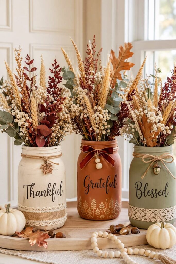24 Fall Mason Jar Decoration Ideas