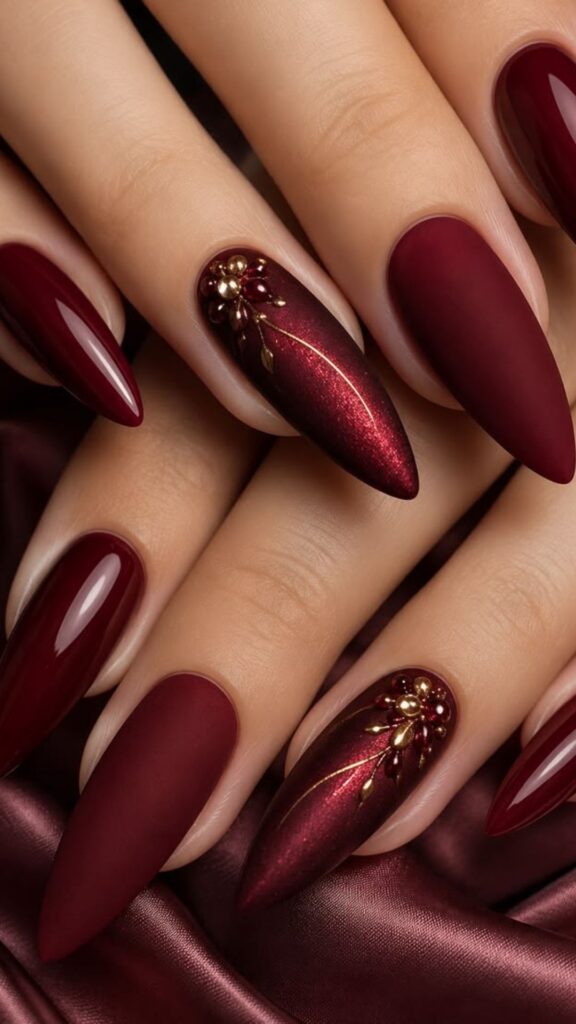 60 Stylish Burgundy Nail Ideas