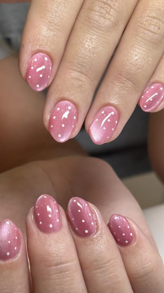 20+ Polka Dot Cat Eye Nails